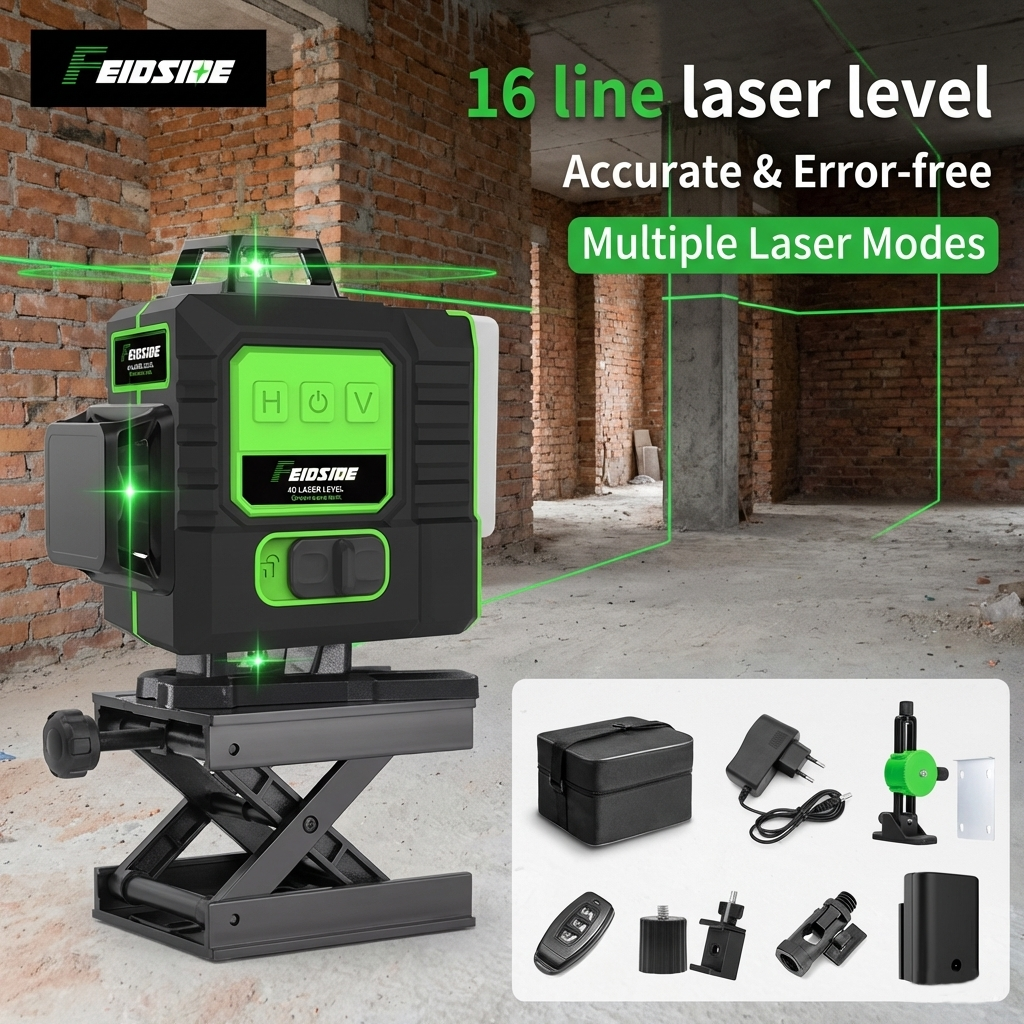 Industrial Laser Level - FEIDSIDE 16/12Line Green Laser Level 360°