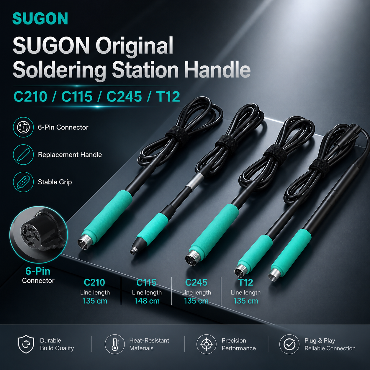 Industrial Laser Soldering Iron - SUGON Soldering Iron Handle for T12