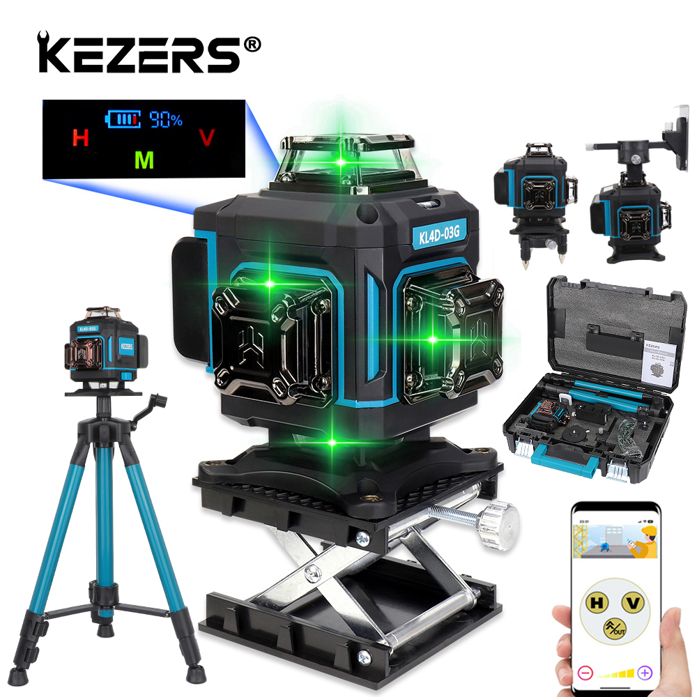 Industrial Laser Level - KEZERS Display Green Laser Level 16