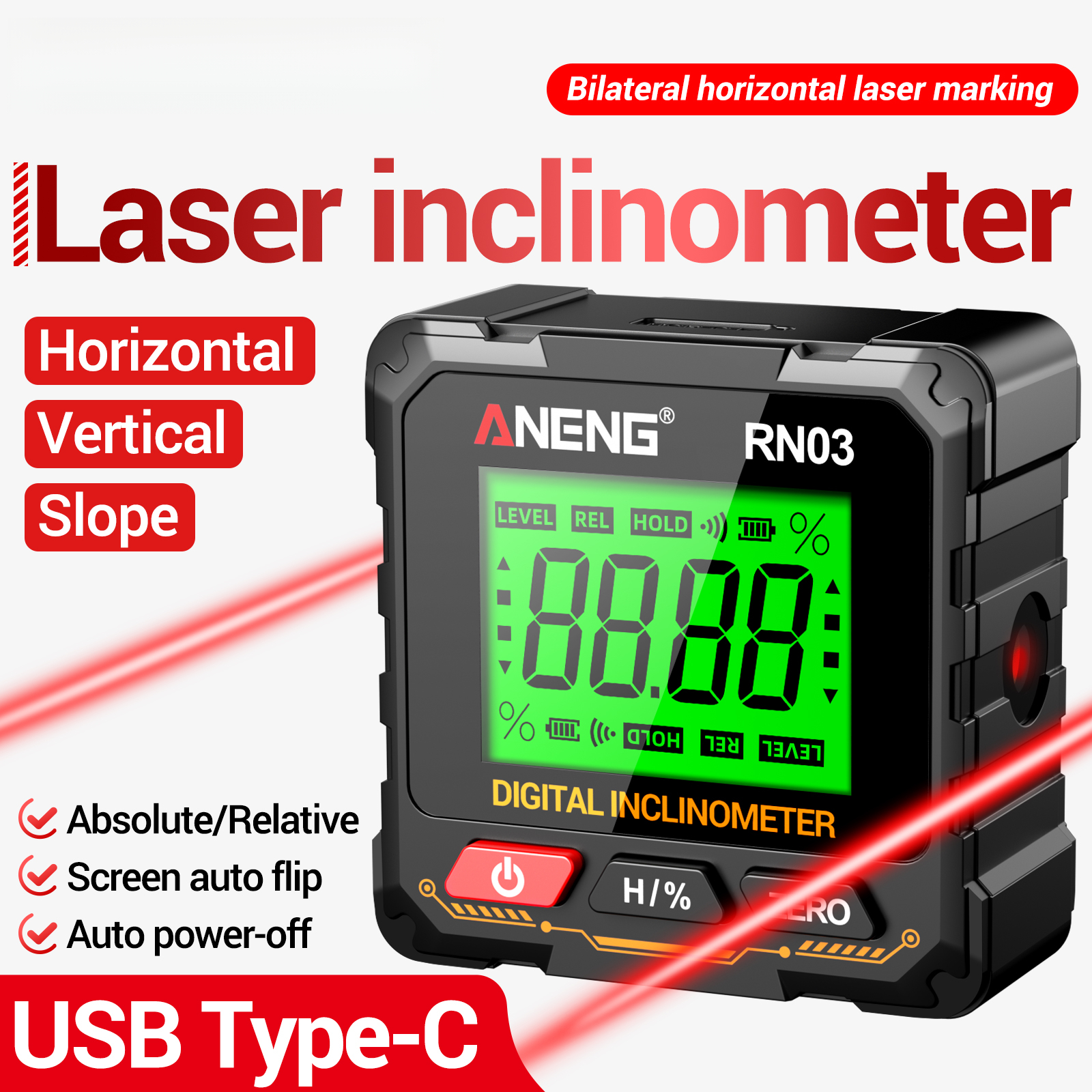 Industrial Laser Alignment - Laser Digital Inclinometer ANENG RN01/RN02/RN03 Angle
