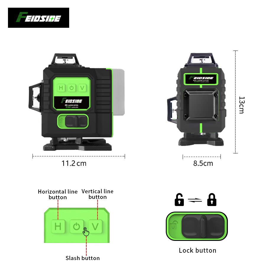 FEIDSIDE 16/12Line Green Laser - Industrial Laser Level のレビューと価格
