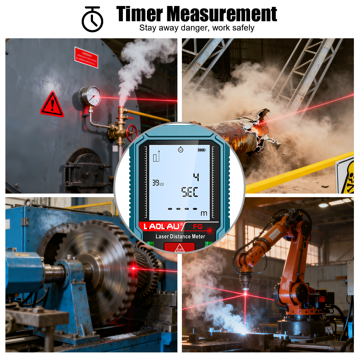 Laser Meter Digital Tape Timer - Industrial Laser Rangefinder のレビューと価格