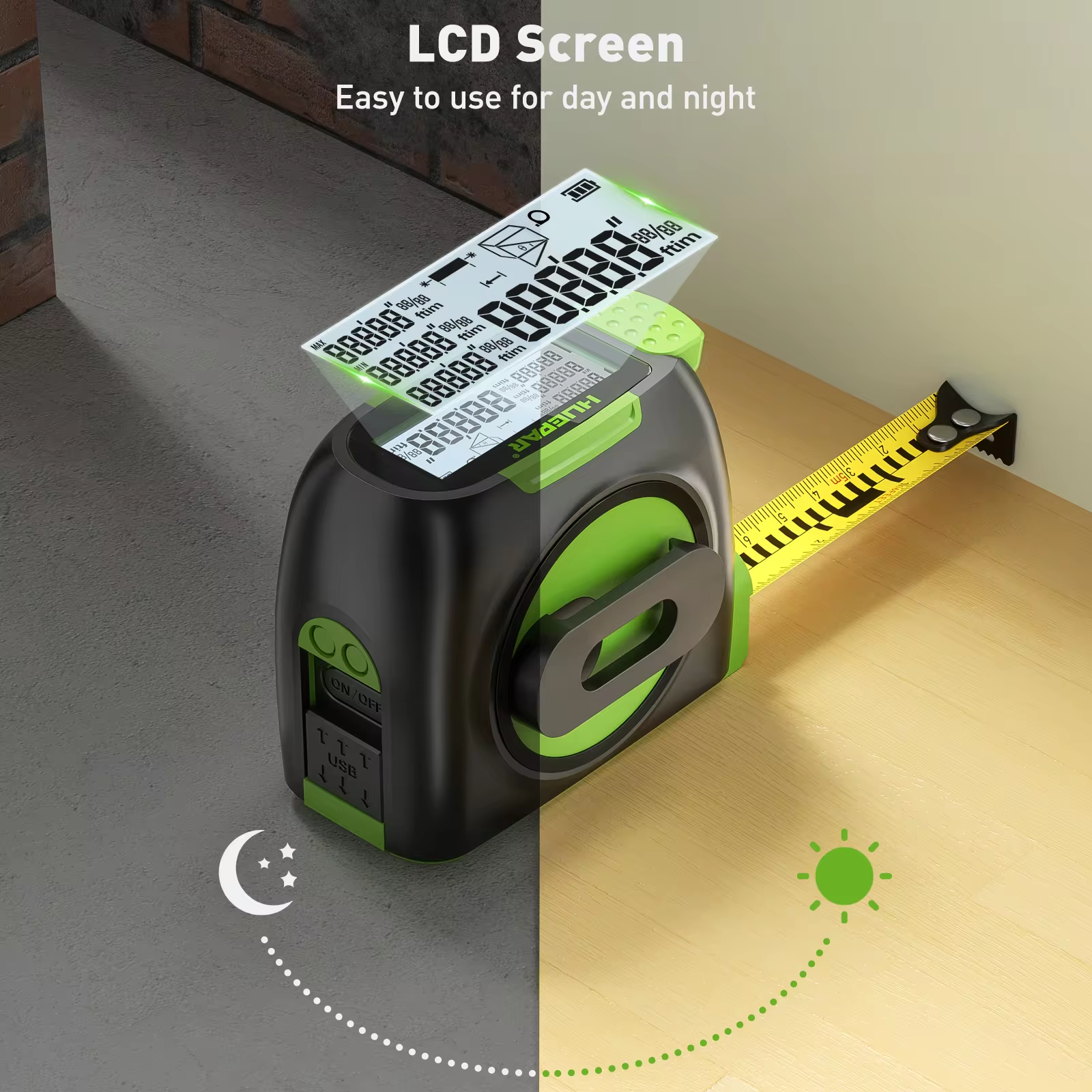 Huepar Digital 60M 197ft Laser - Industrial Laser Rangefinder のレビューと価格
