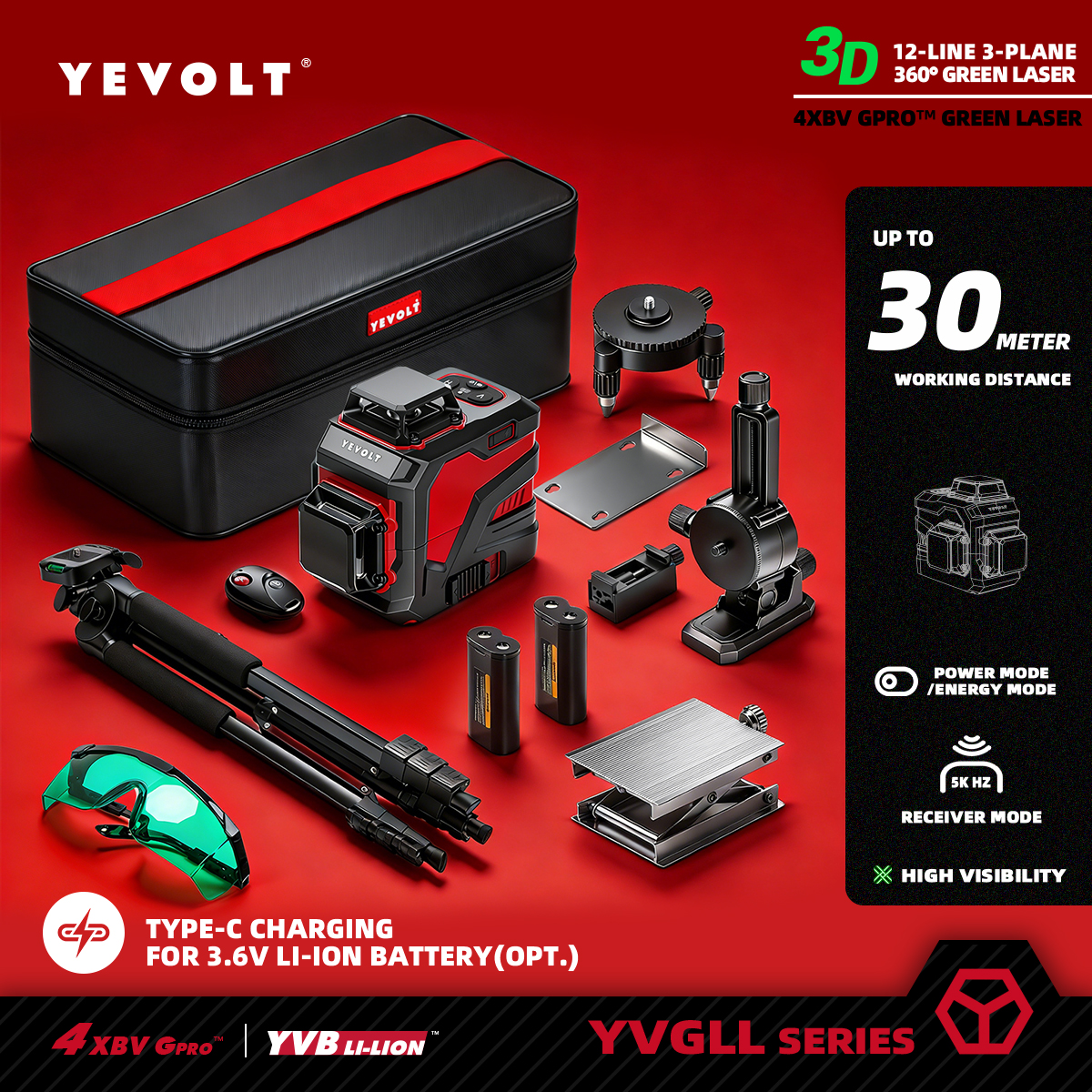 YEVOLT YVGLL4XS12 Laser Level  - Industrial Laser Level のレビューと価格