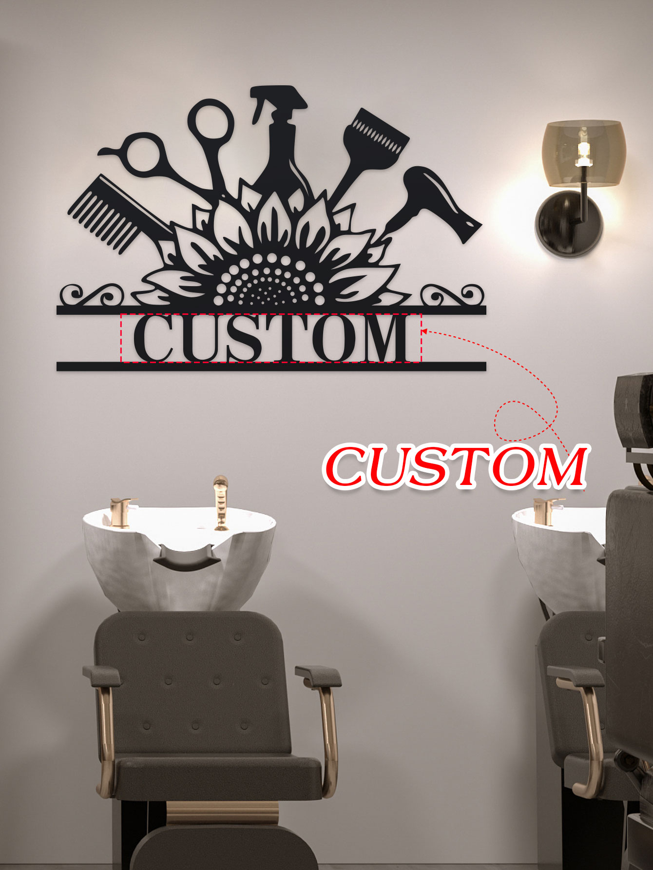 Custom Hair Dresser Metal Sign - Industrial Laser のレビューと価格