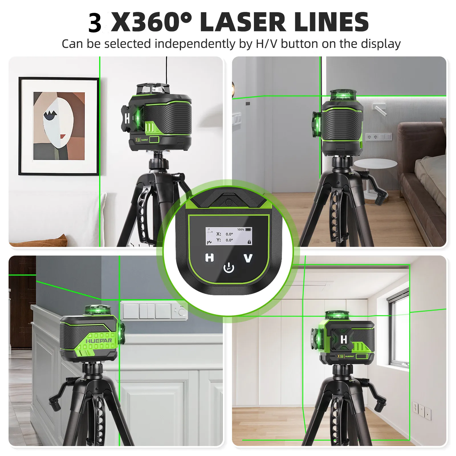 Huepar 3D Cross Line Laser Lev - Industrial Laser Level のレビューと価格