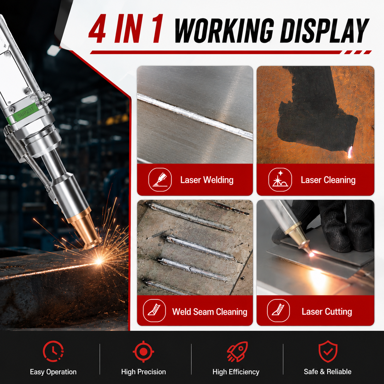 Raycus 3000W 4 IN 1 Fiber Lase - Industrial Laser Welding Machine Hand Held のレビューと価格